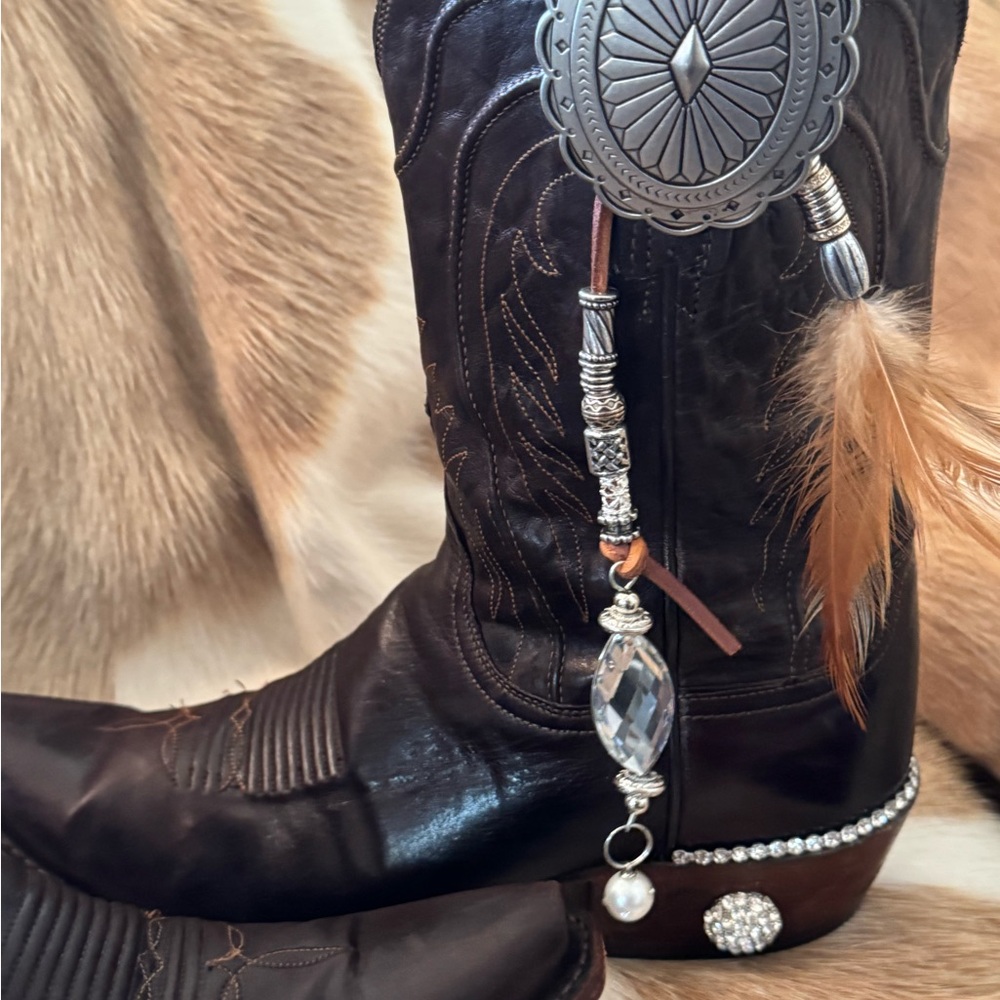 Lucchese Black and Brown Western Boots - Picture 5 of 13